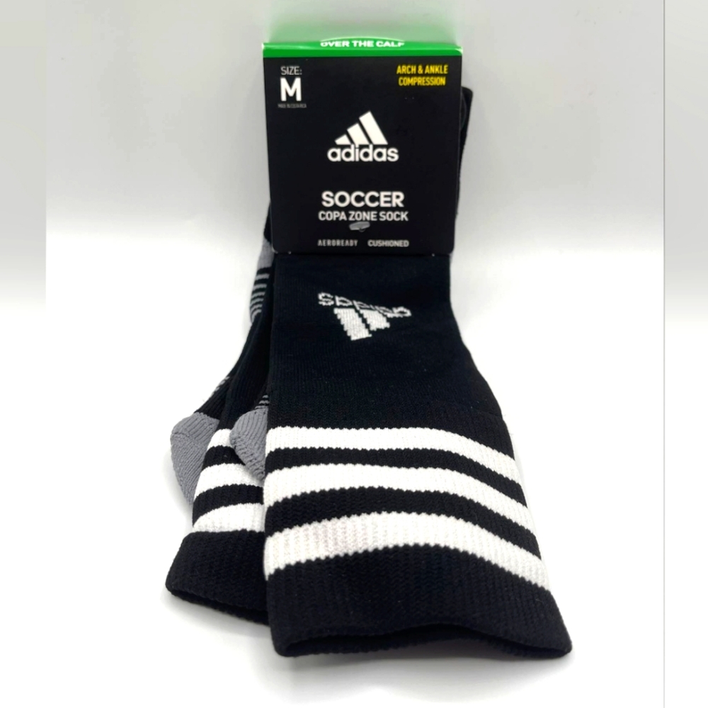 Adidas Soccer Copa Zone Cushion socks, black, unisex size Medium